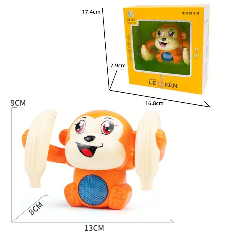 🐒Early infant electric flip and head monkey toys