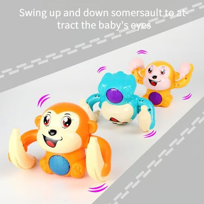 🐒Early infant electric flip and head monkey toys
