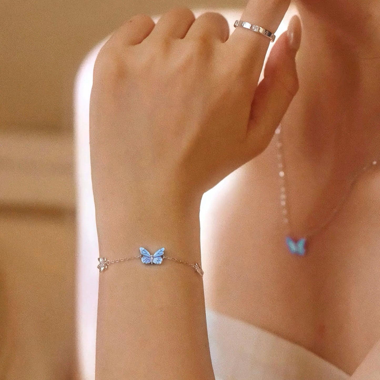 [Limited Edition] Luminous Dream Purple Butterfly Bracelet & Necklace