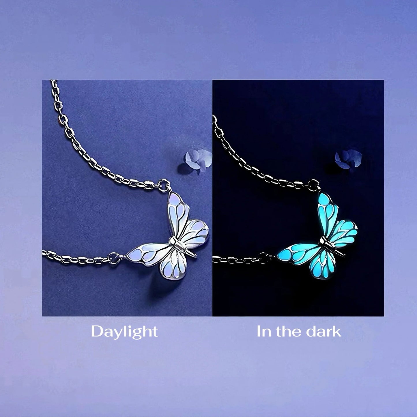[Limited Edition] Luminous Dream Purple Butterfly Bracelet & Necklace